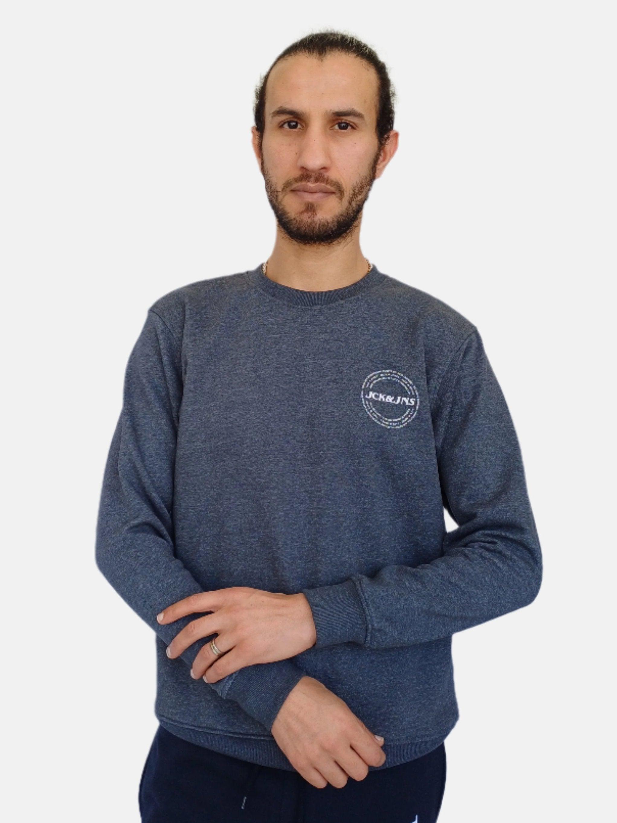 سويت شيرت جاك آند جونز بياقة دائرية باللون الفحمي