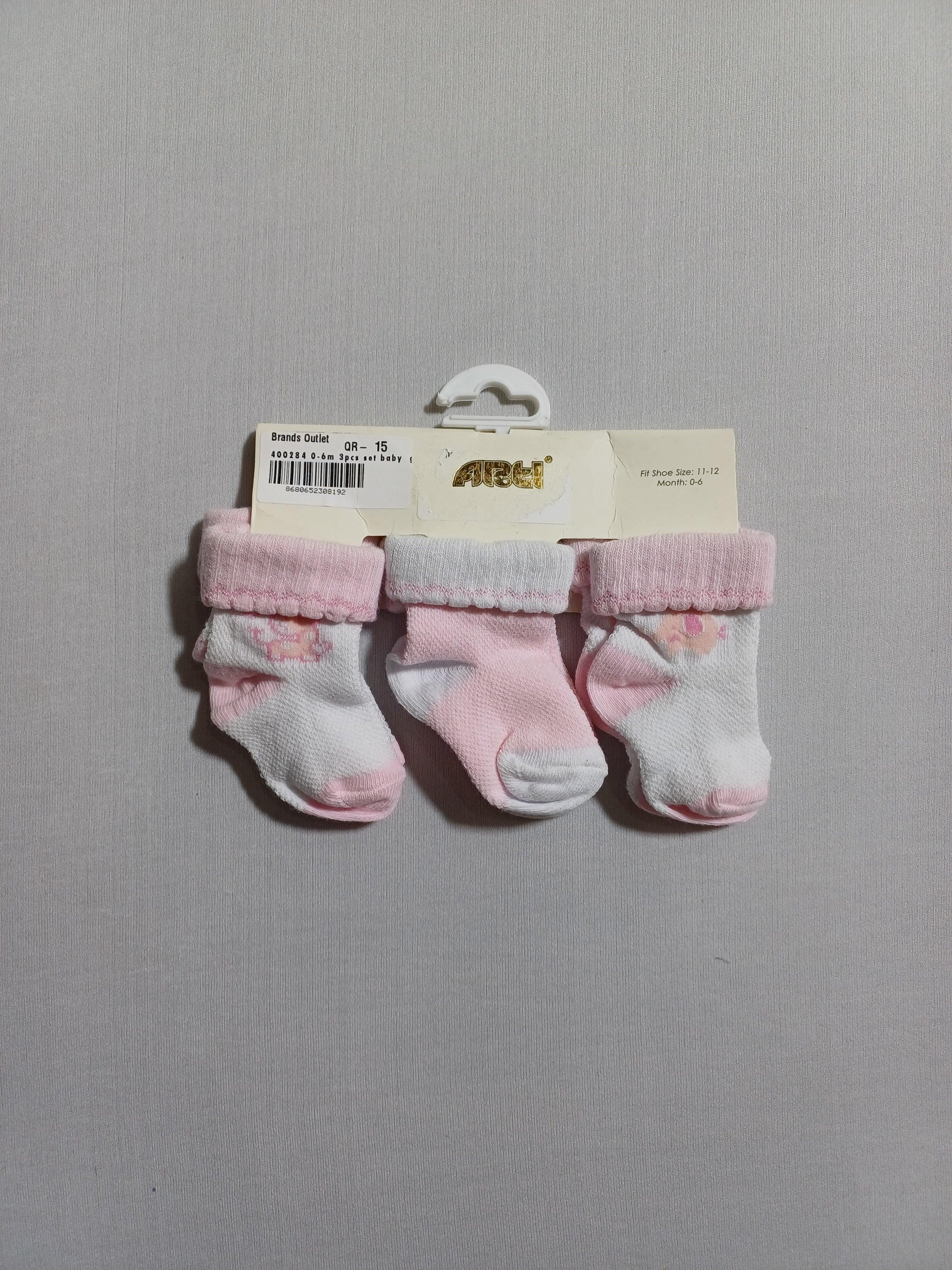 400284 3pcs set baby girl socks