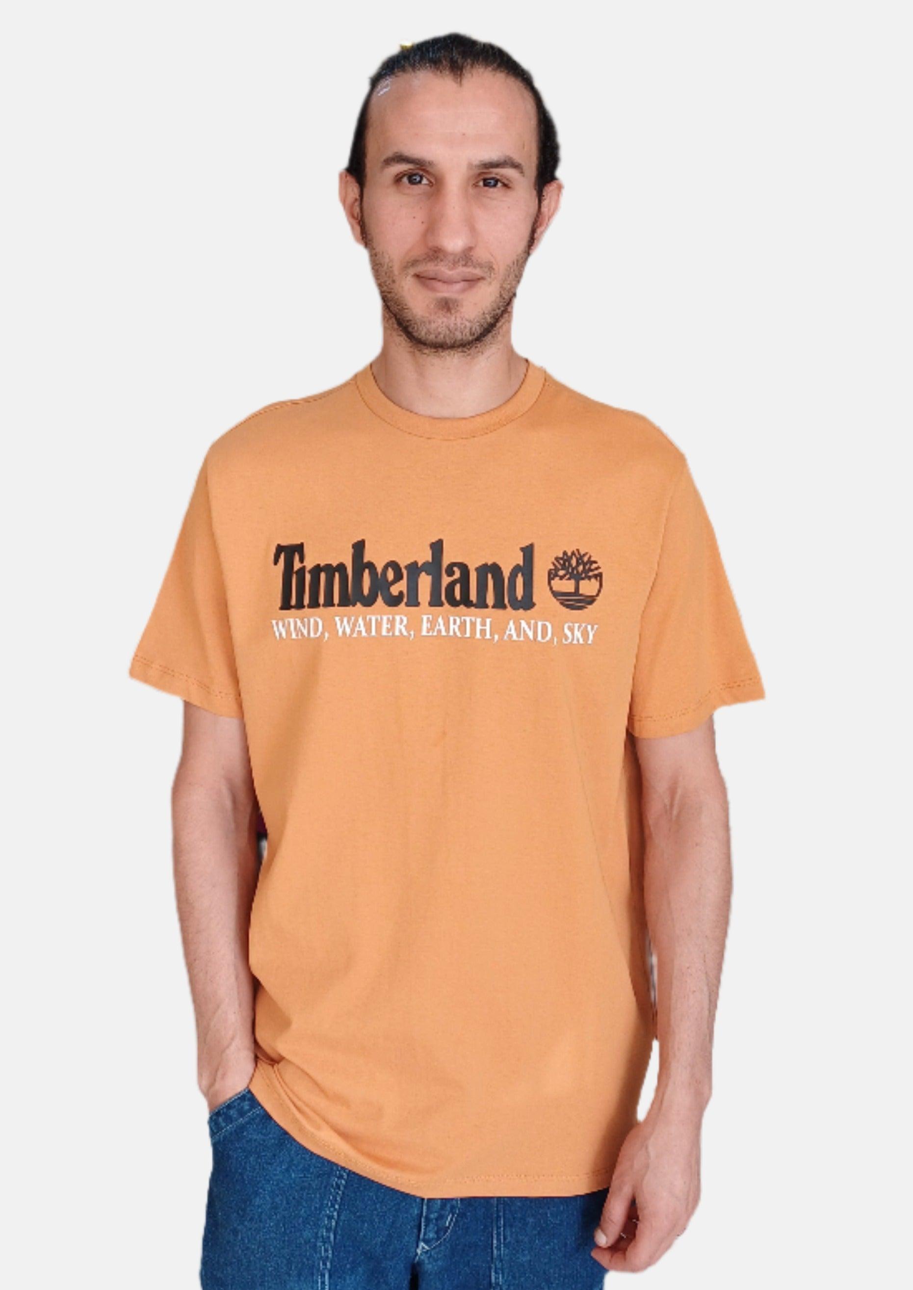 TIMBERLAND BROWN WIND WATER EARTH AND SKY BACK SIGNAL RIDGE MEN RN TSHIRT