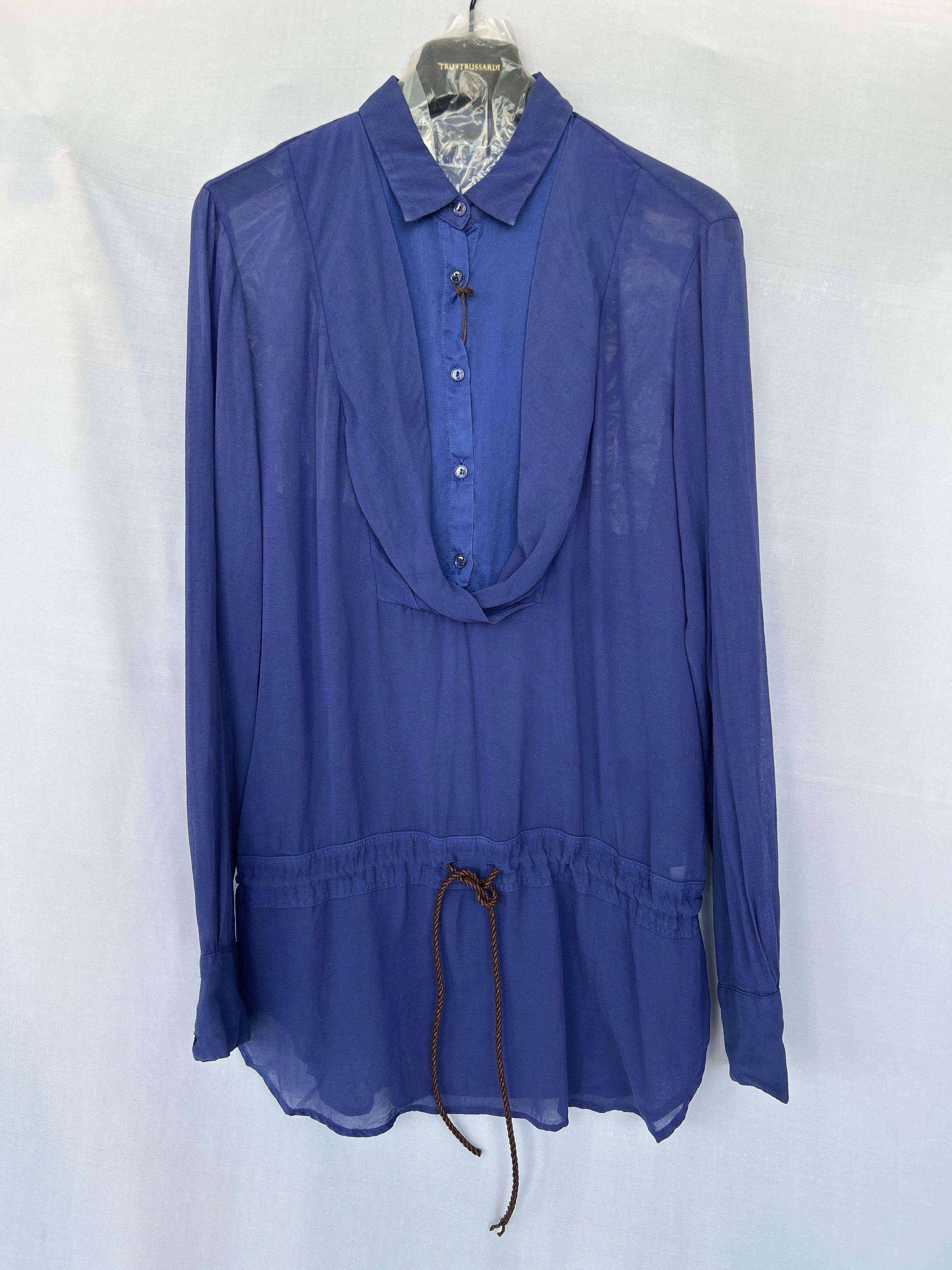 Polo à manches longues bleu Col-46 664577 Trussardi pour femme