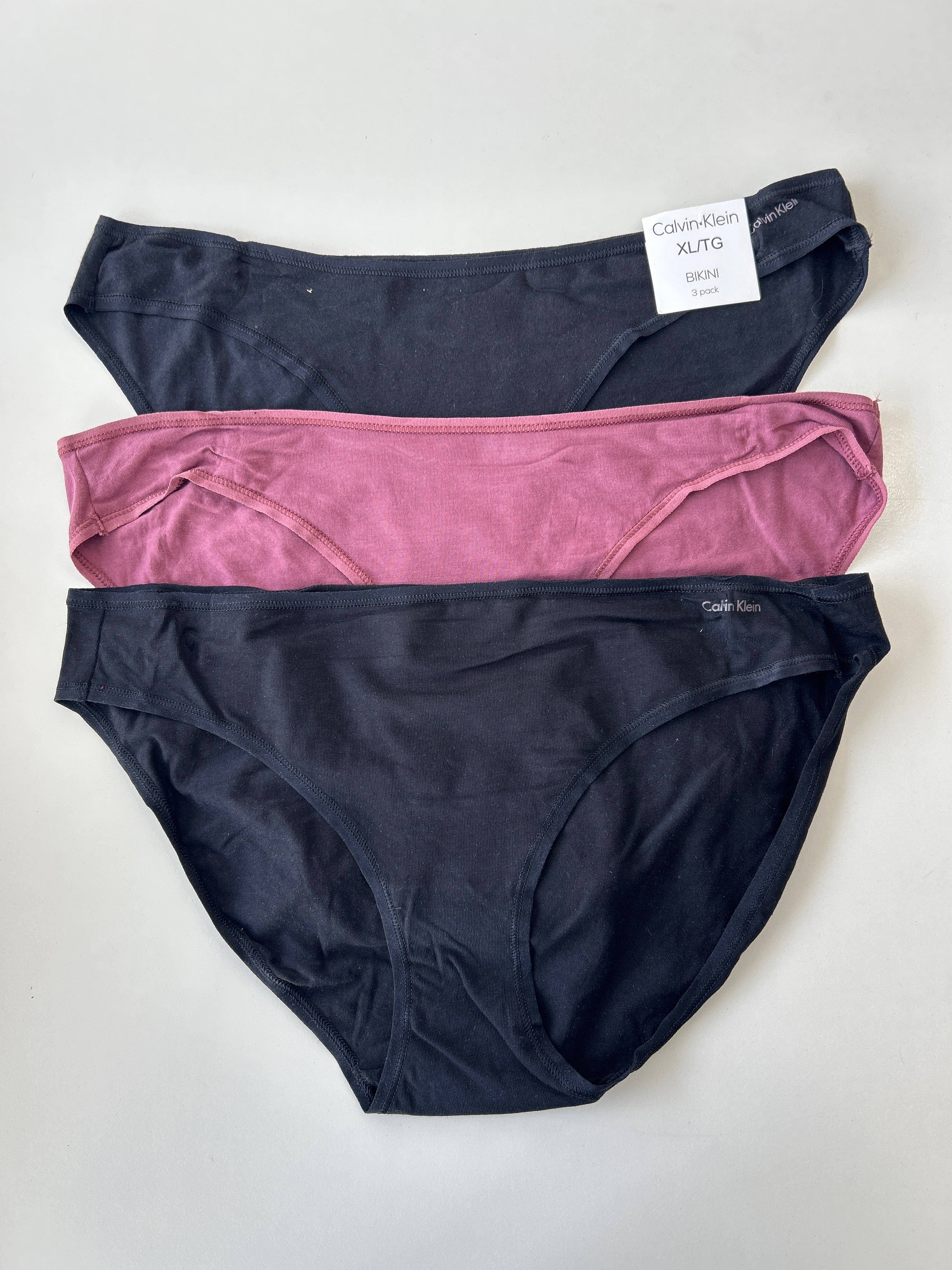 Lot de 3 culottes de bikini XL Calvin Klein