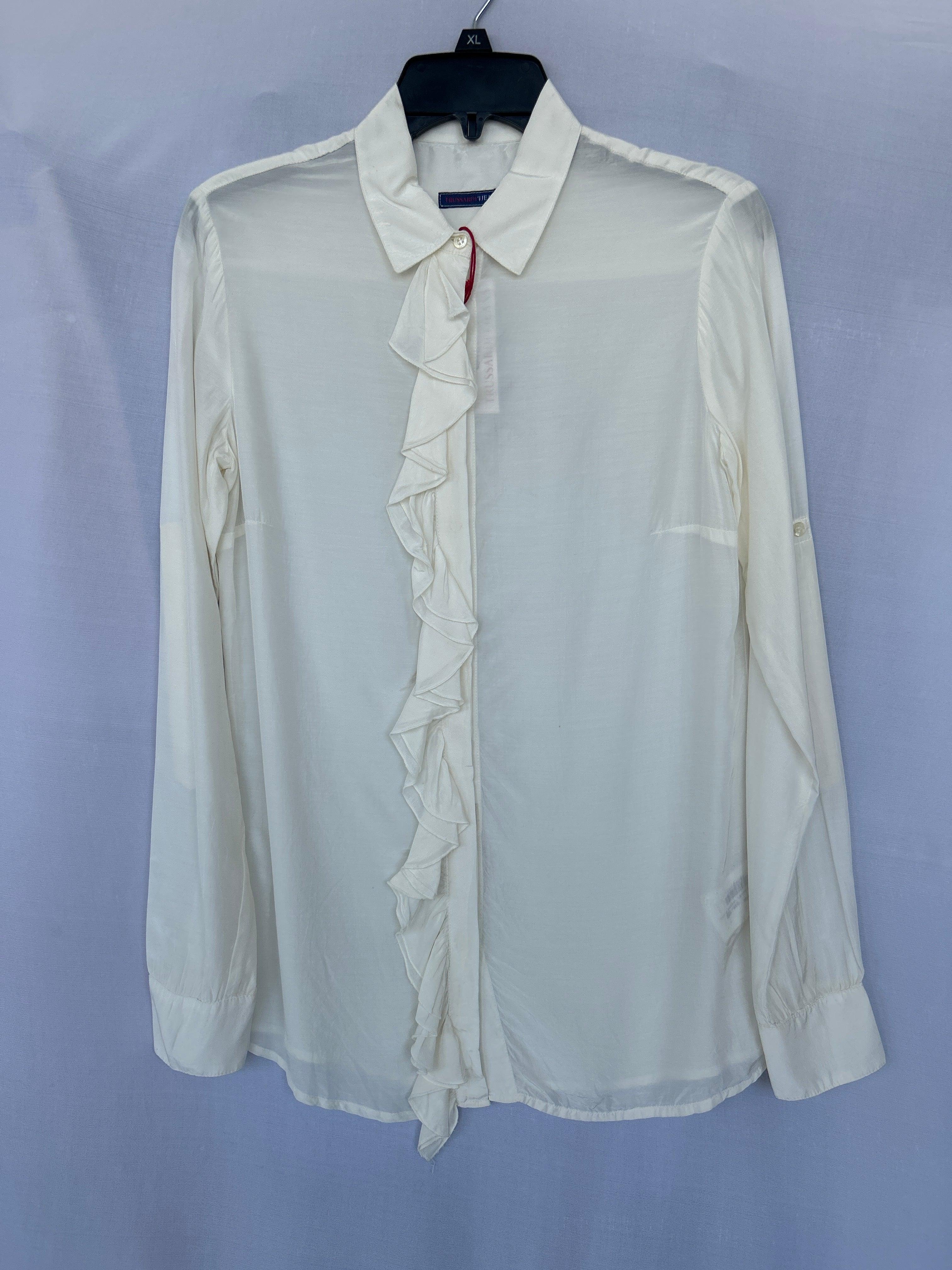 Chemise à manches longues blanche Col-02 564360 Trussardi pour femme