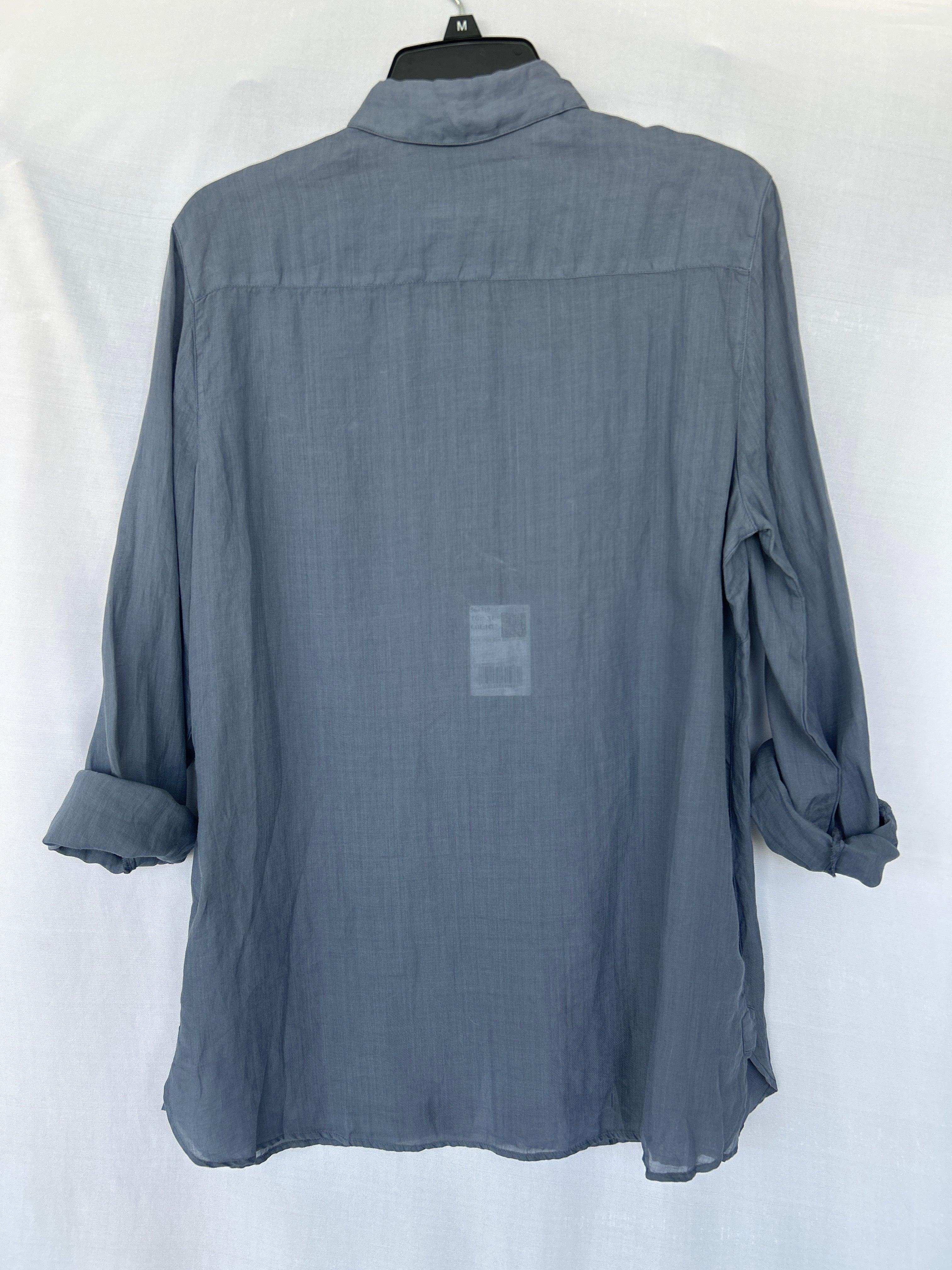 Chemise à manches longues en lin bleu Col-147 564319 Trussardi pour femme