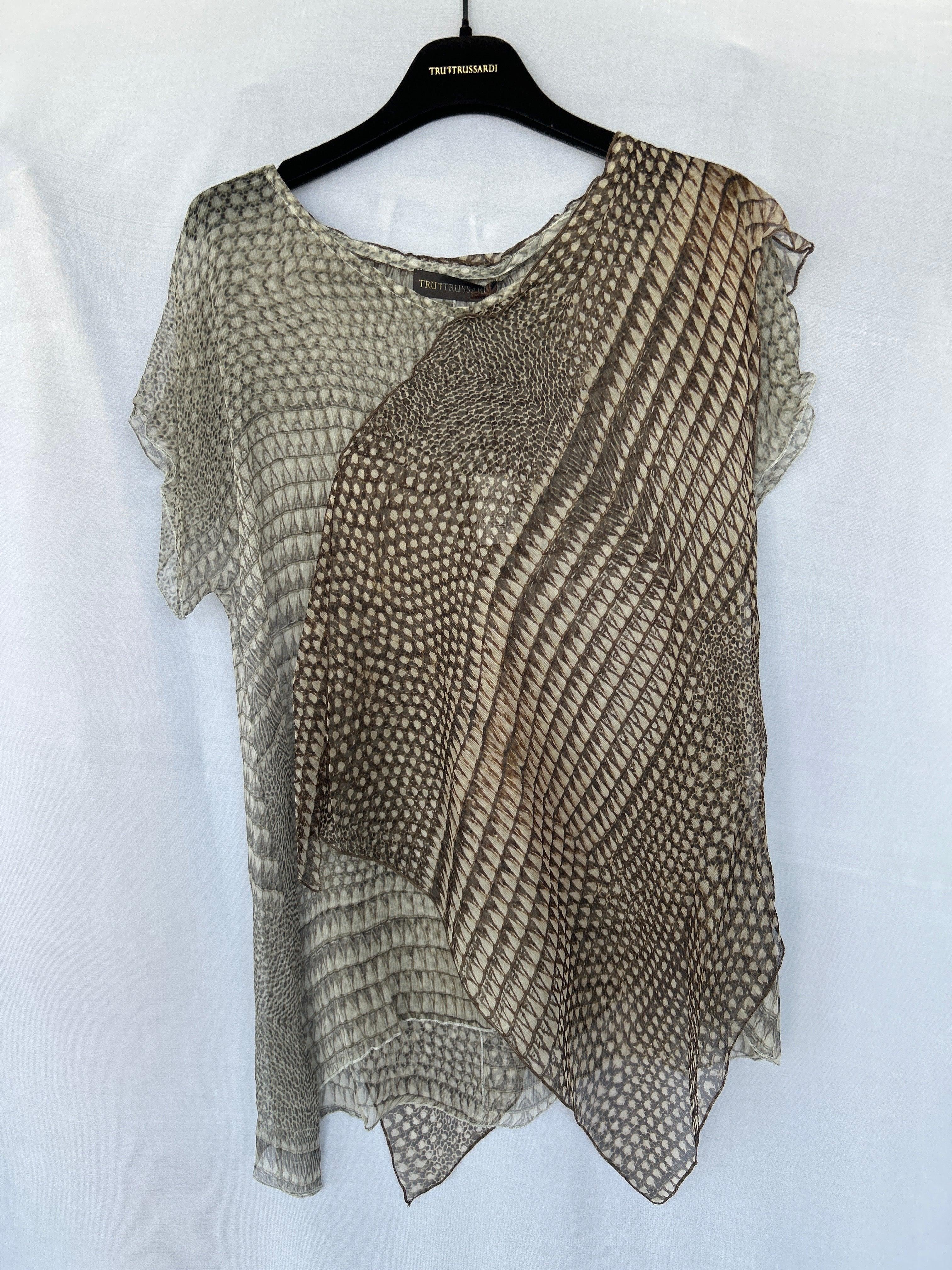 Brown 664714 Col-01 Trussardi Women Short Sleeve Top