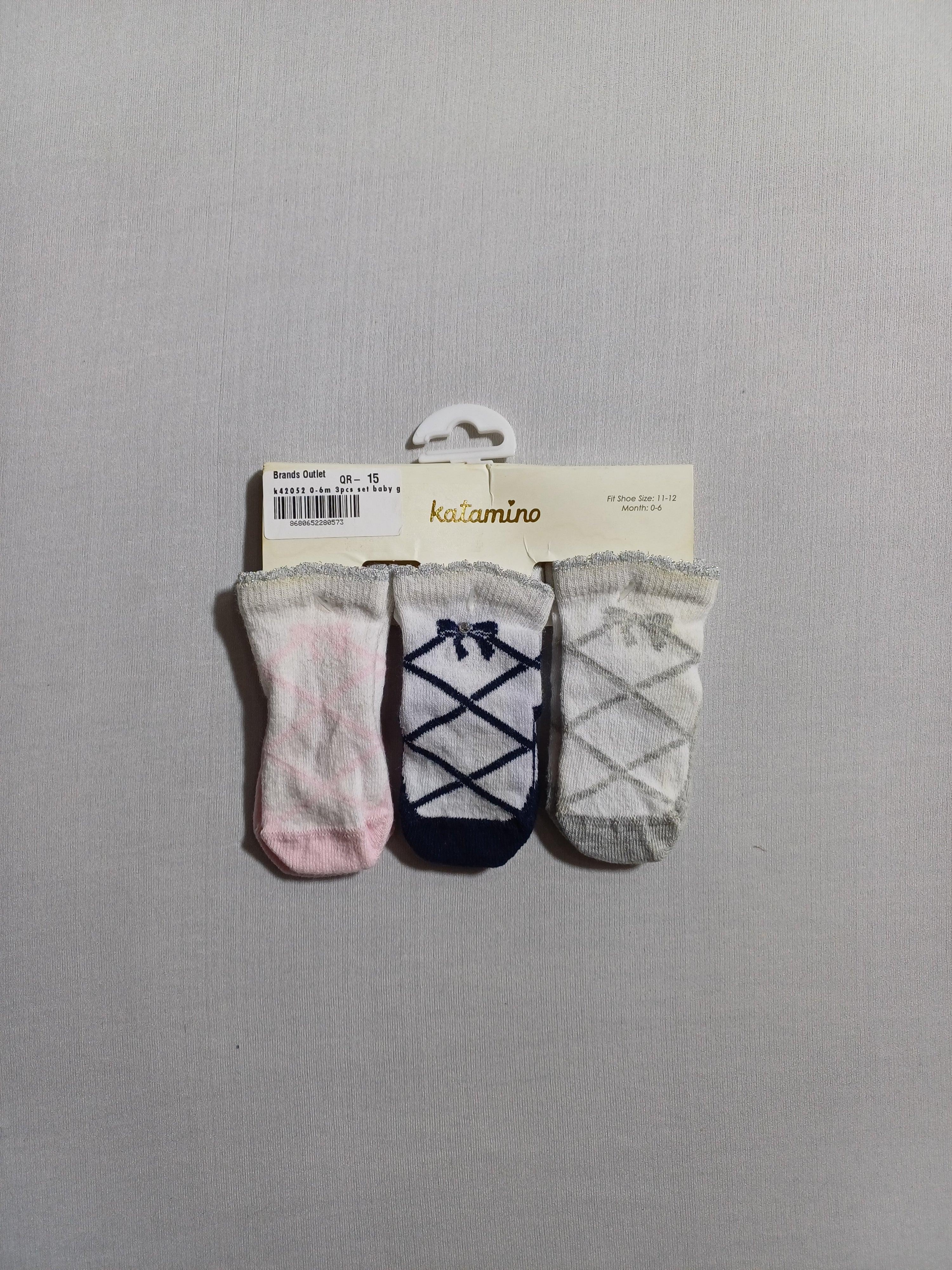k42052 Lot de 3 chaussettes pour bébé fille