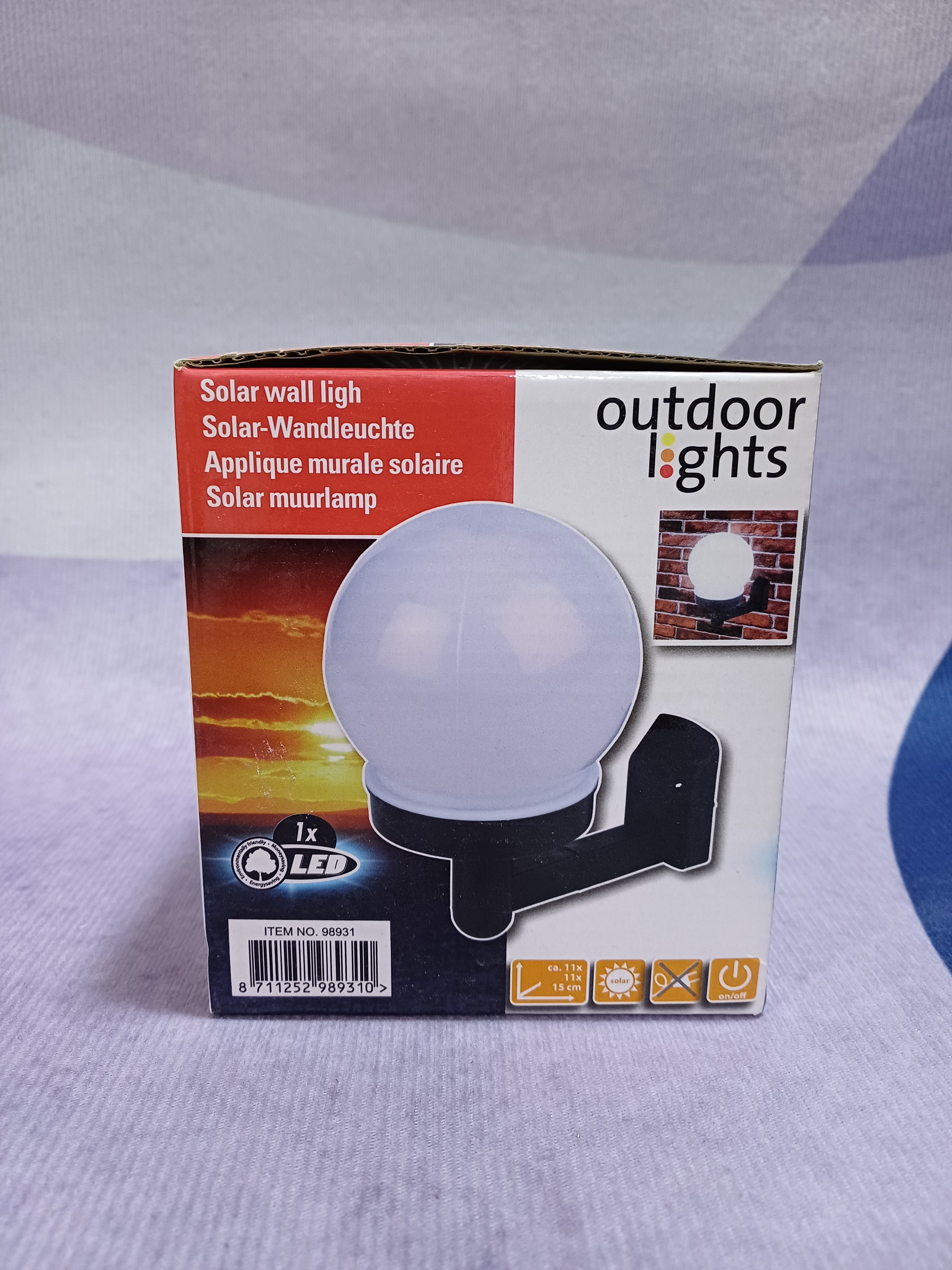 Applique murale solaire H3 1led PP