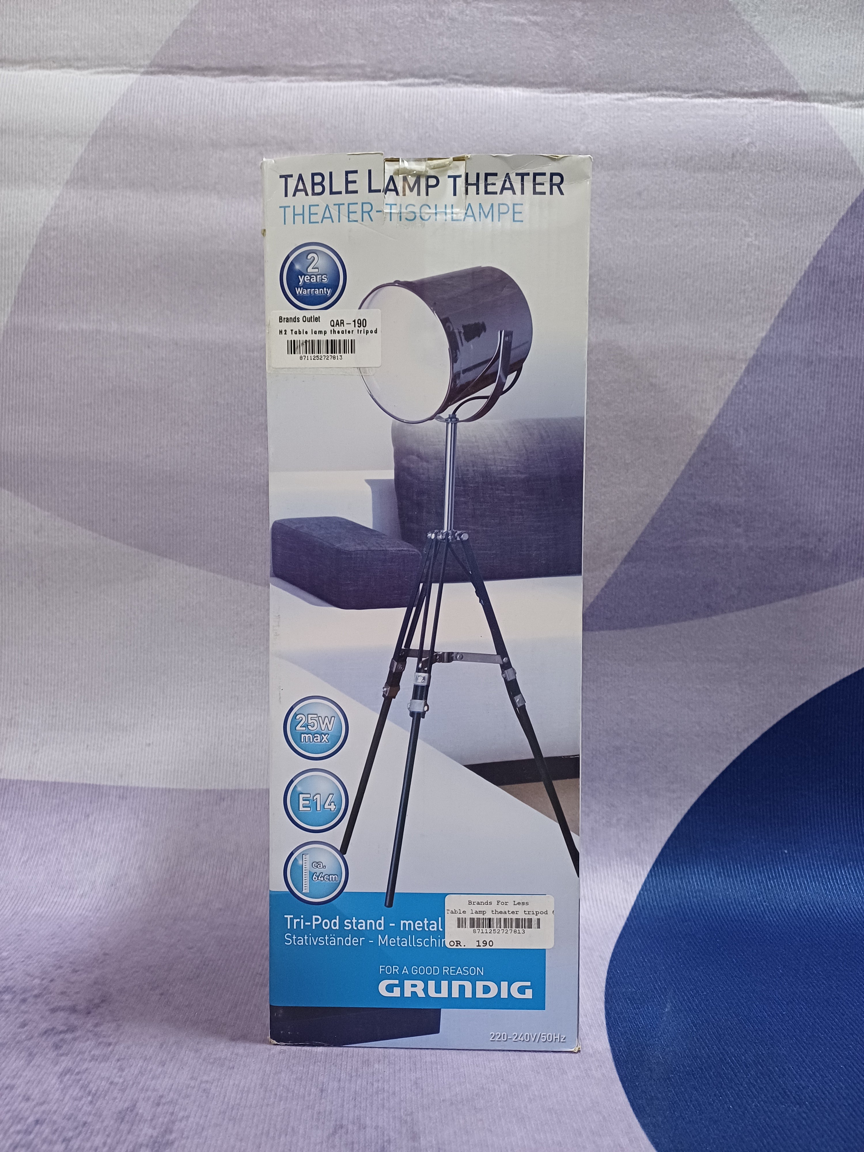 Lampe de table H2 sur trépied pour théâtre 64cm