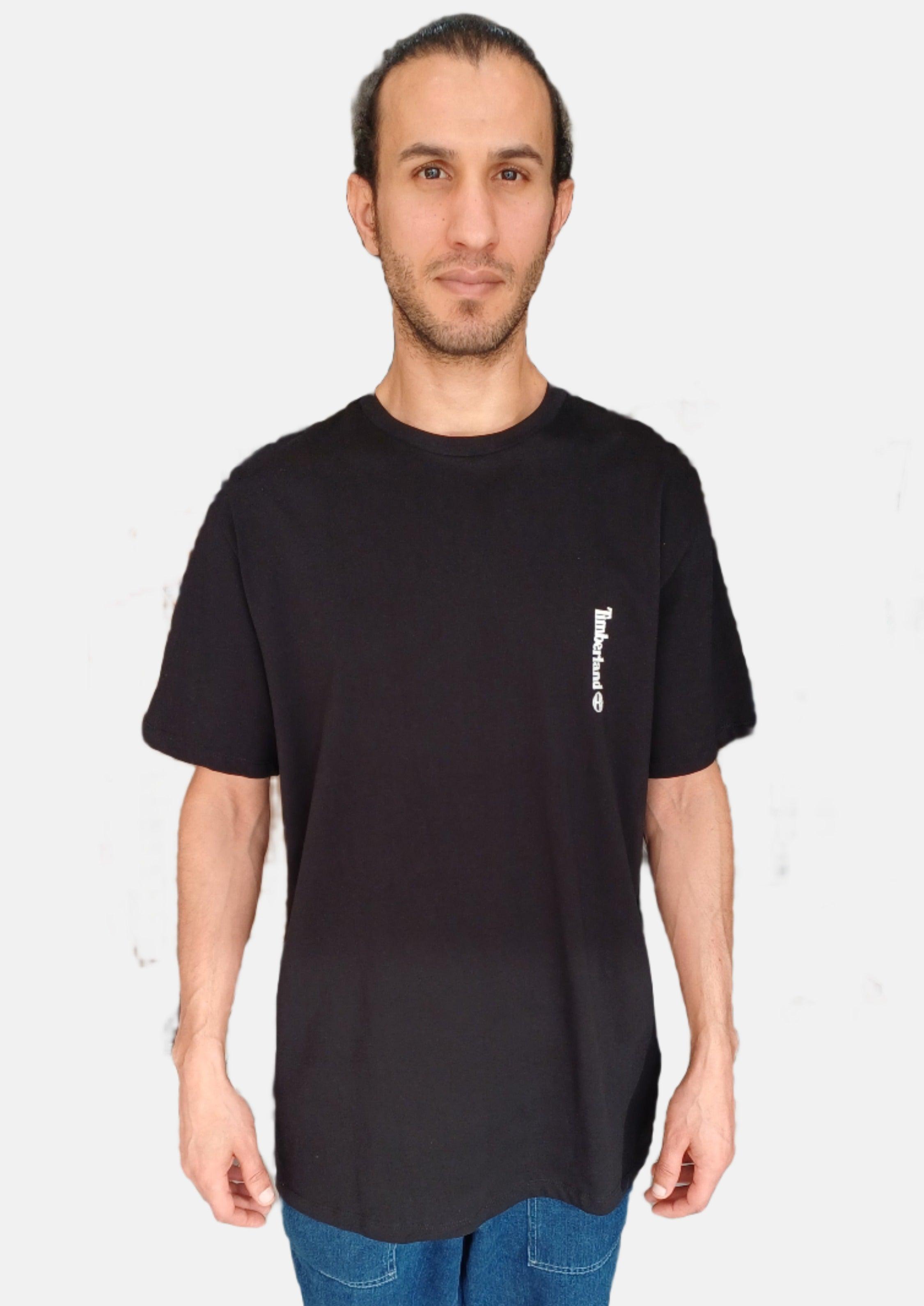 T-SHIRT RN POUR HOMMES TIMBERLAND IMPRIMÉ AU DOS NOIR 1973