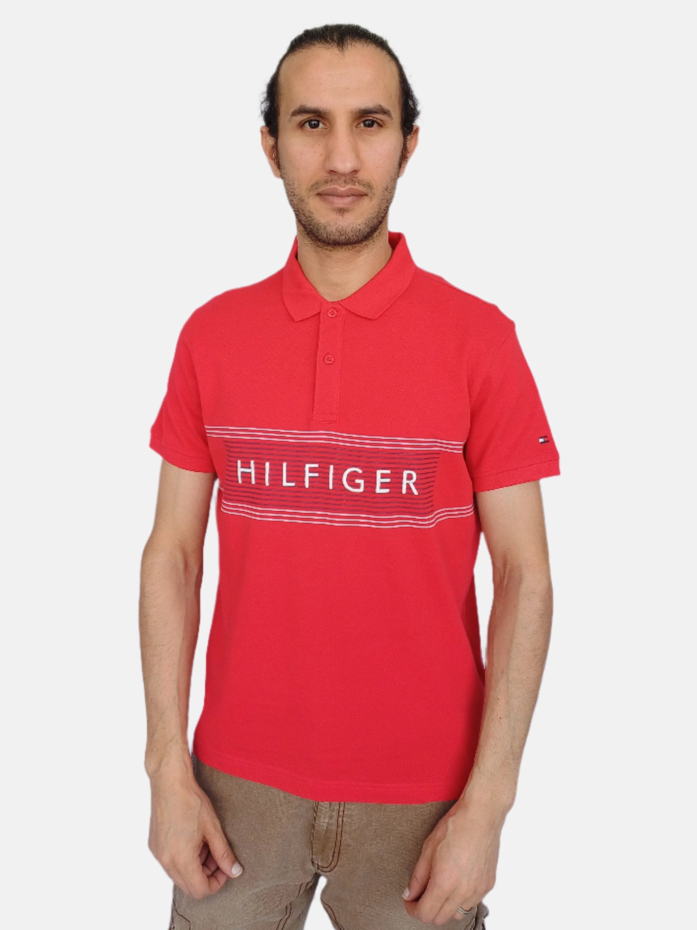 Tommy Hilfiger Men Polo T-shirt Regular Fit Red