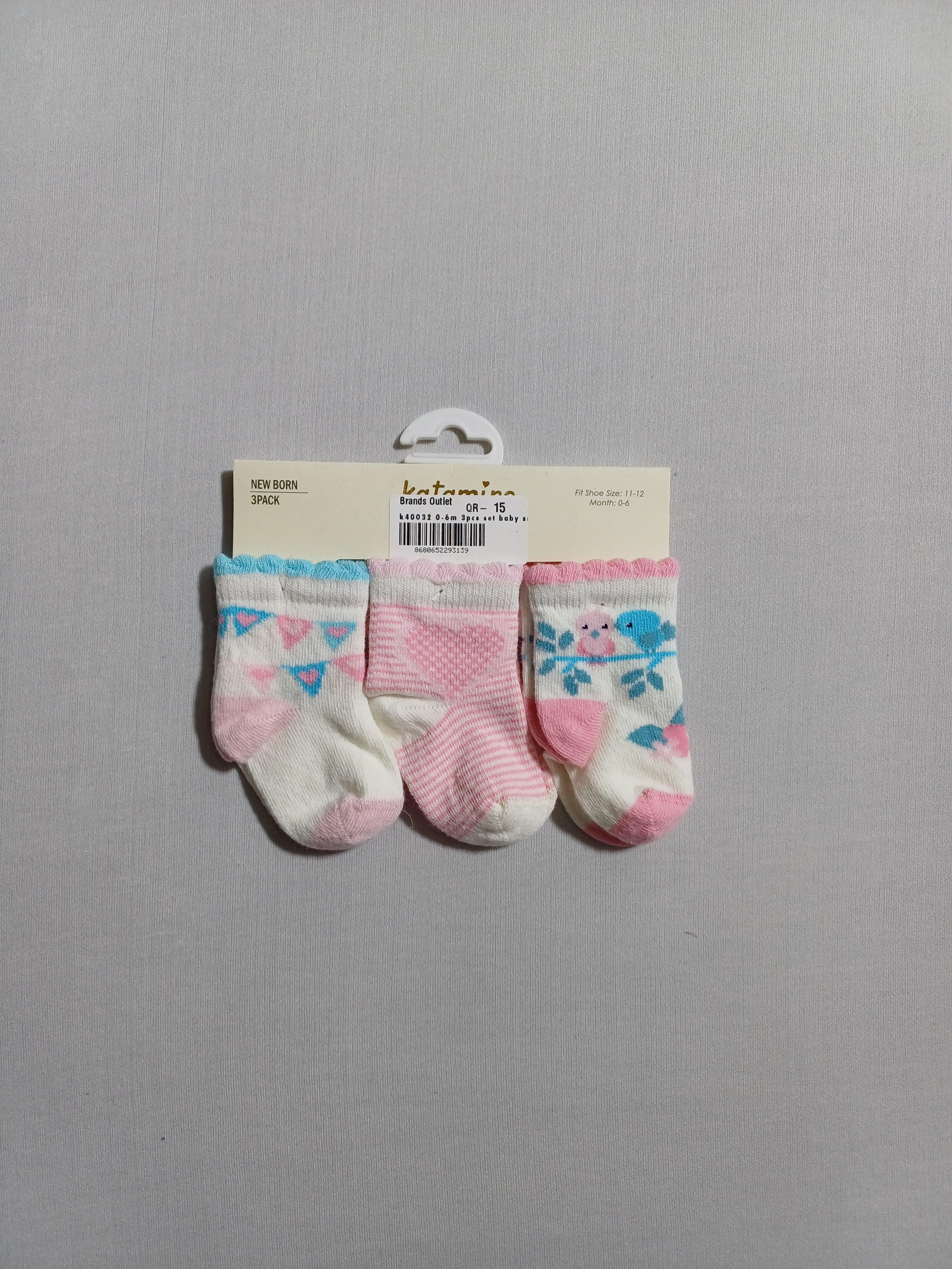 k40032 Ensemble de 3 chaussettes pour bébé