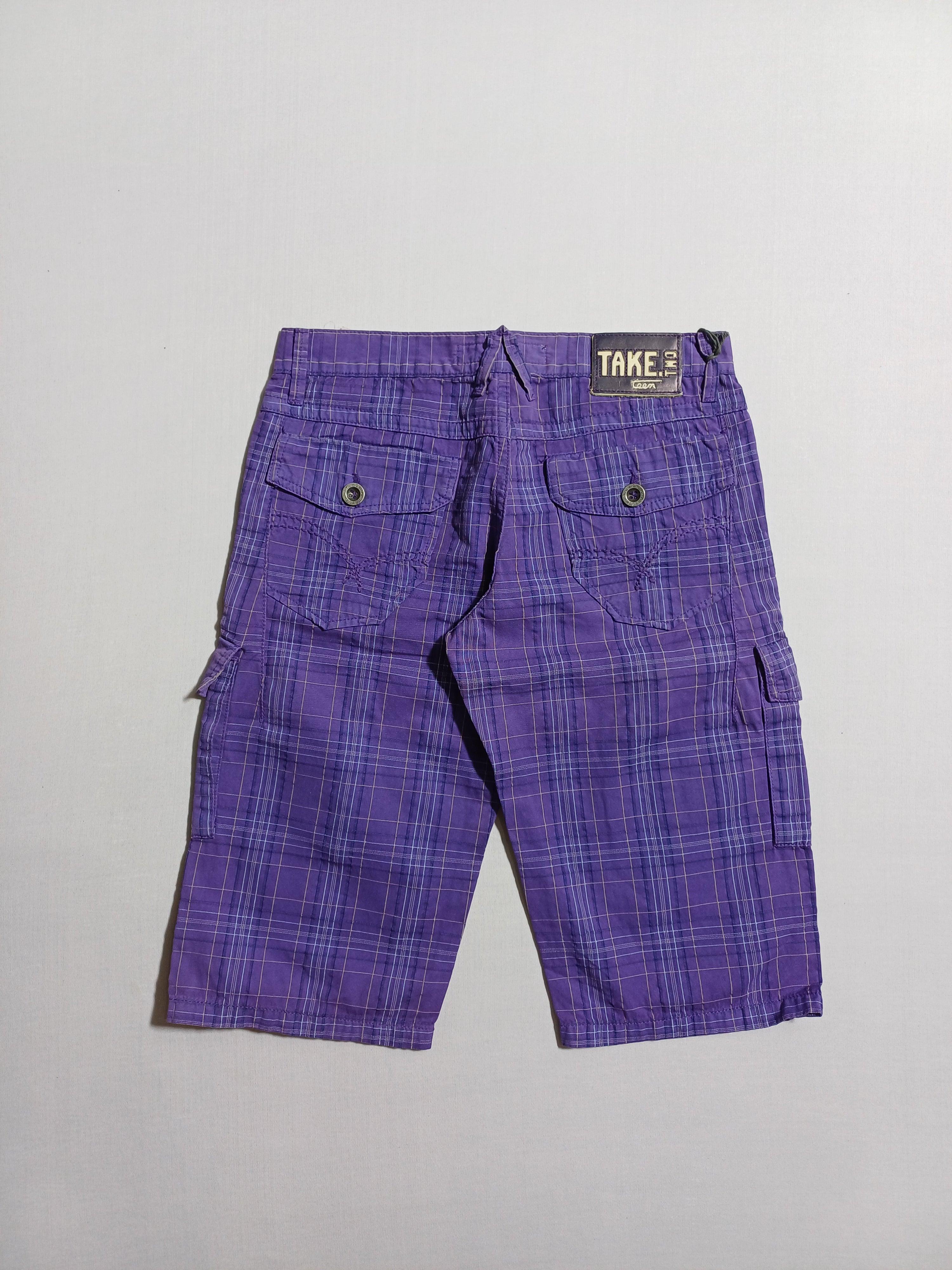TAKE TWO PURPLE-12Y BOY CARGO SHORTS C5382