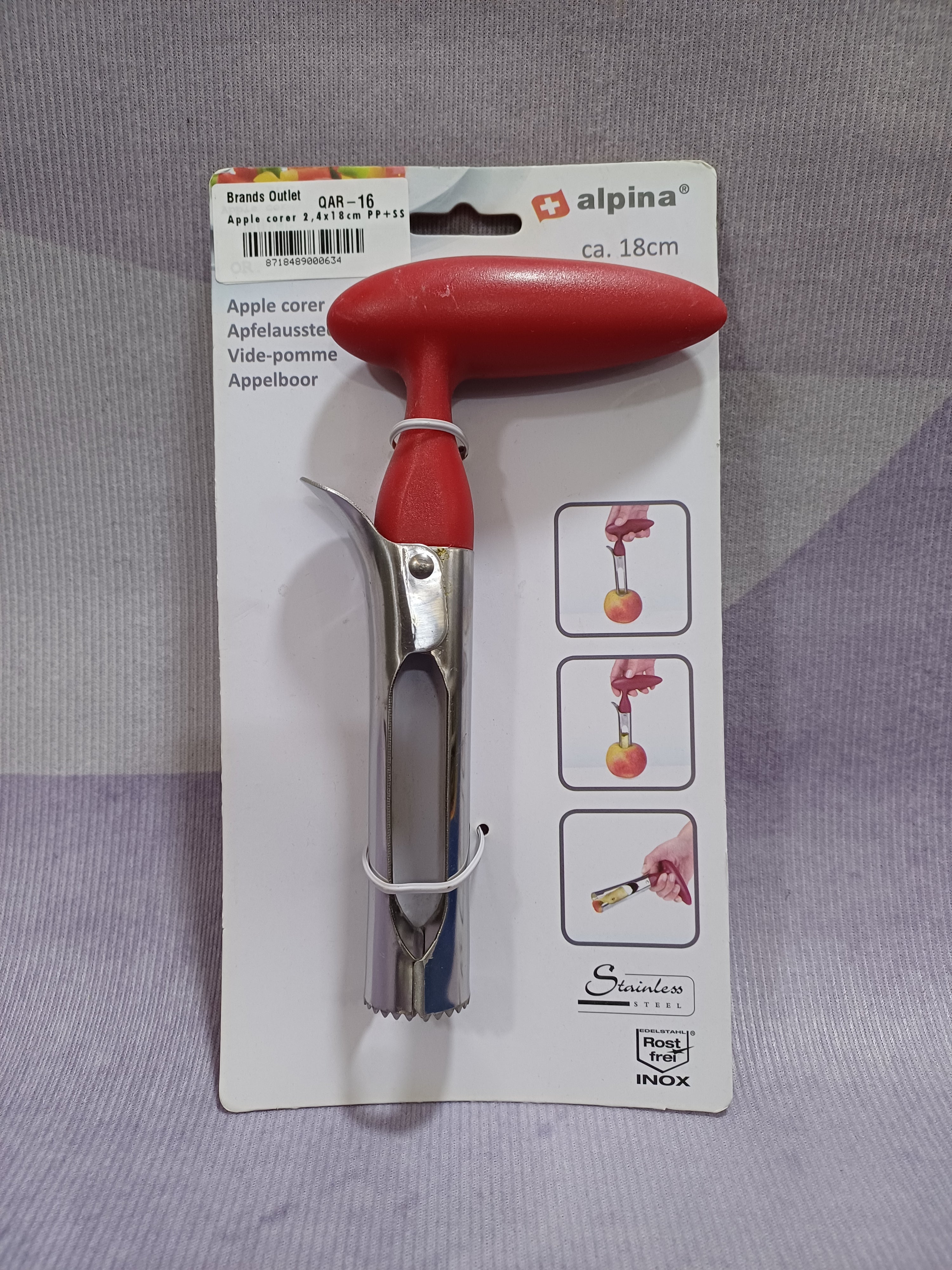 Vide-pomme 2,4x18cm PP+SS