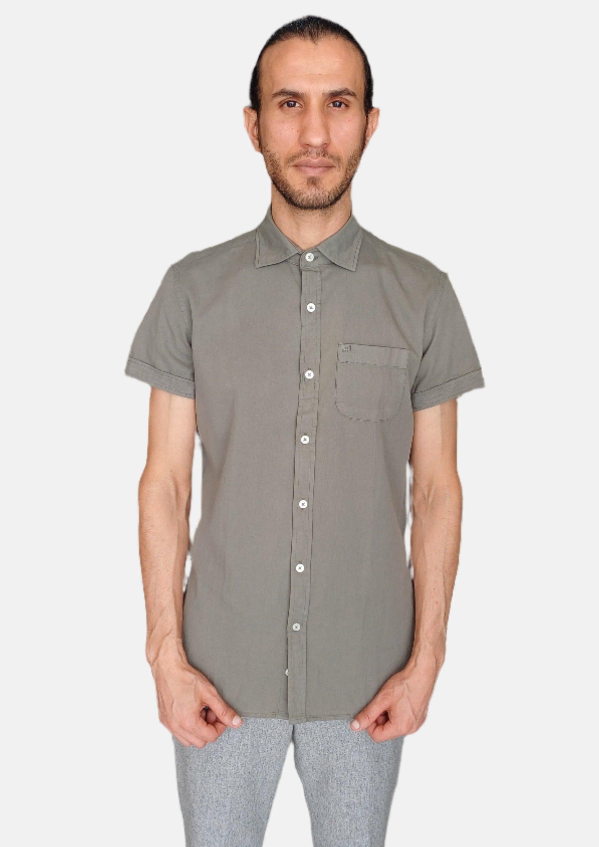 Chemise verte à manches courtes pour homme LIU.JO BANK-SS16