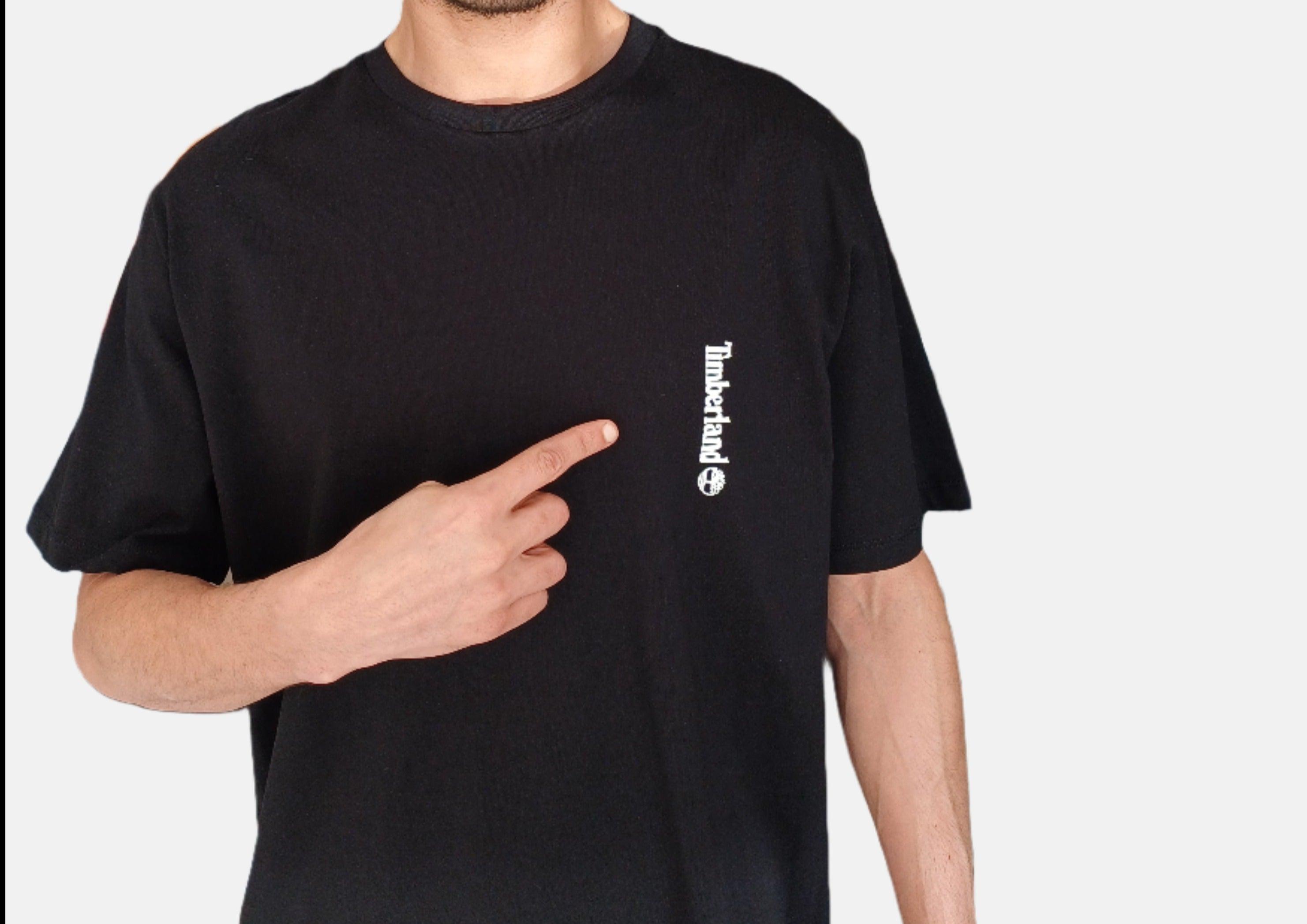 T-SHIRT RN POUR HOMMES TIMBERLAND IMPRIMÉ AU DOS NOIR 1973