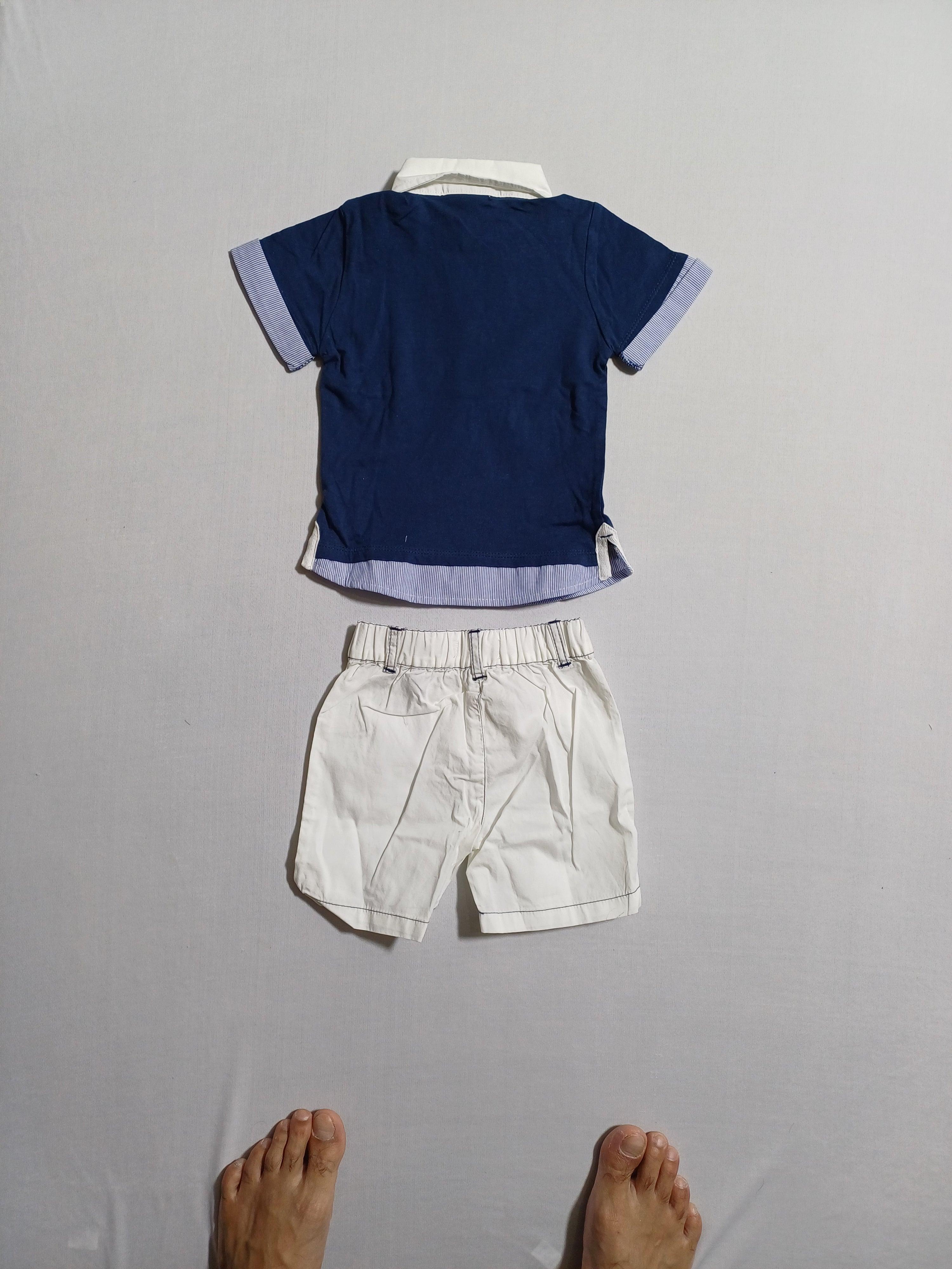 MONTEFIORE NAVYWHT-9M ENSEMBLE 2 PIÈCES T-SHIRT POLO + SHORT 2700